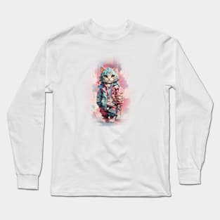 Funky teenage cat Long Sleeve T-Shirt